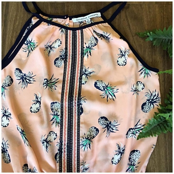 LAST ONE‼COLLECTIVE CONCEPTS Pineapple Romper - Picture 4 of 5